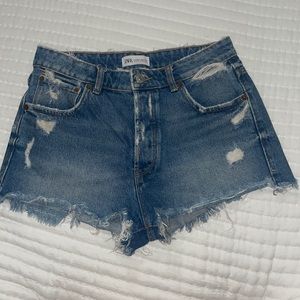 Distressed Denim Shorts